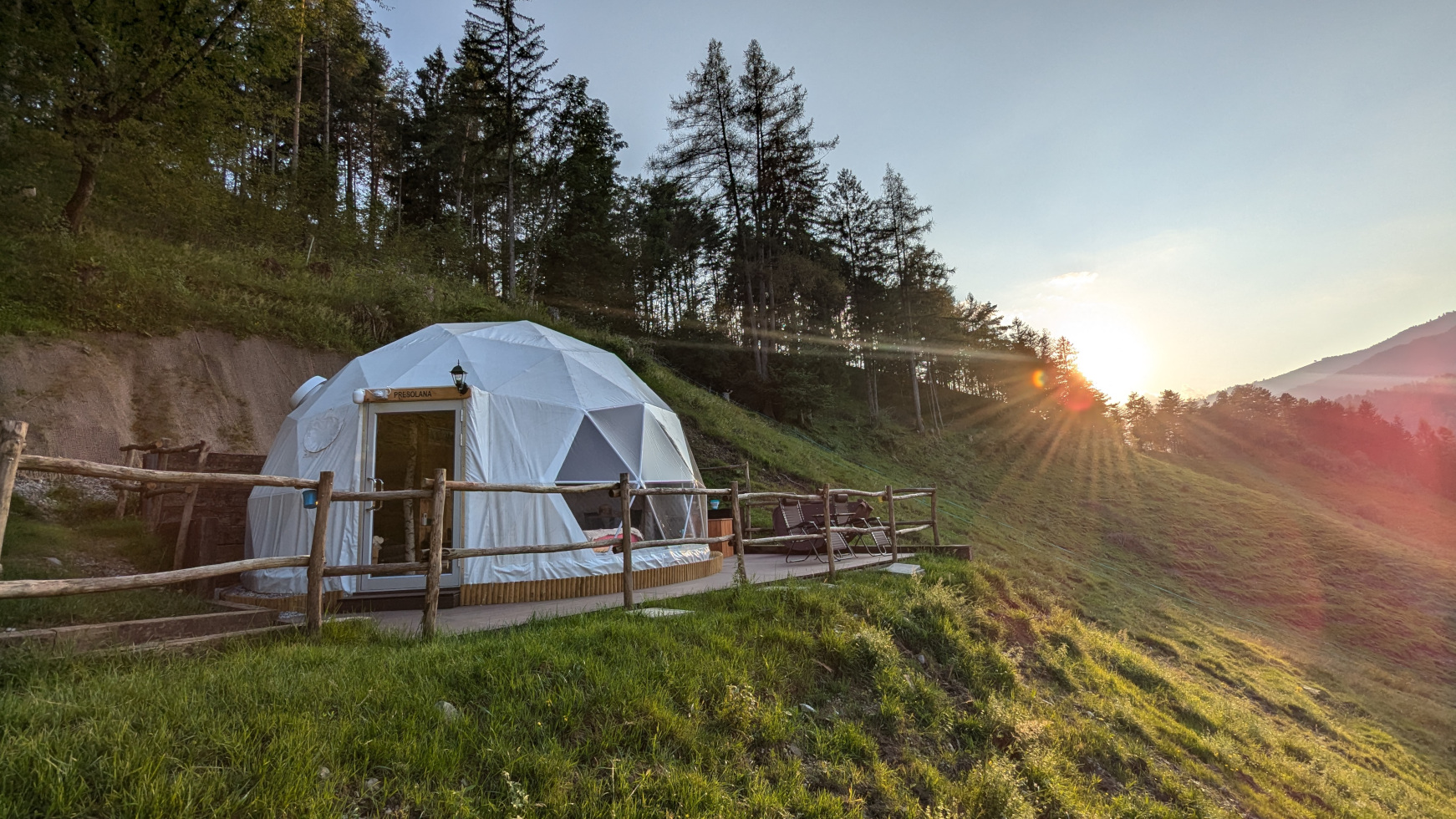 EdenCamp bubble glamping Bergamo sera